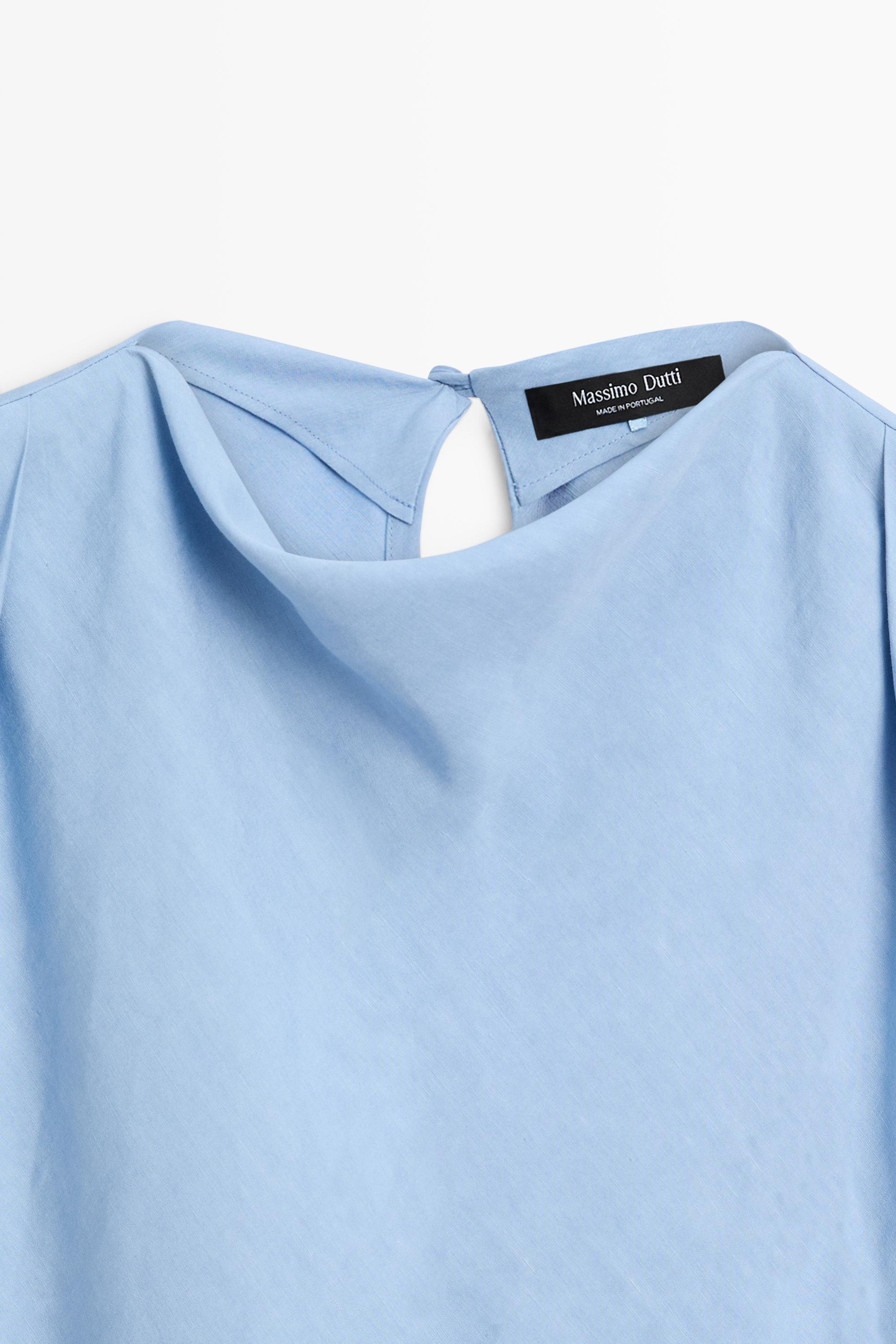 Flowing linen blend pleated top
